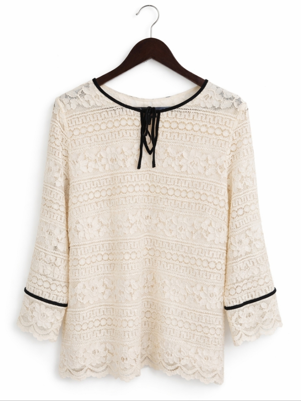 Talbots Ivory Lined Lace Overlay Blouse Sz XL